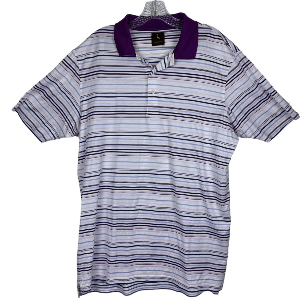 Tailorbyrd Men's Striped Polo Size LT Athletic Golf Casual Multicolor Stripes
